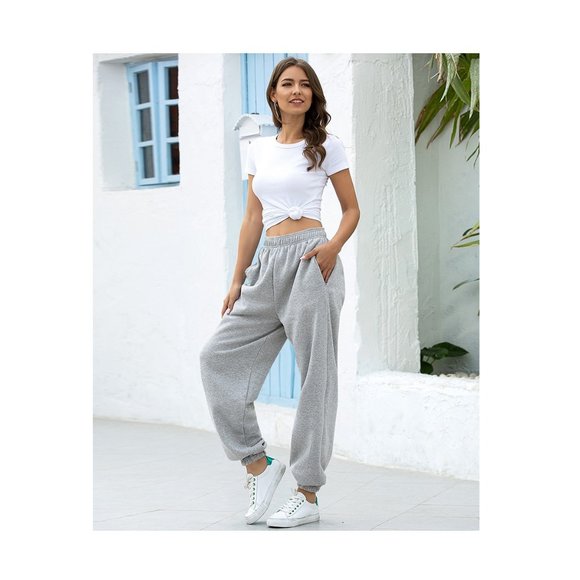 Baggy Sweatpants for Women Relaxed Fit Joggers with pockets Oversized Navy Blue - Picture 10 of 12